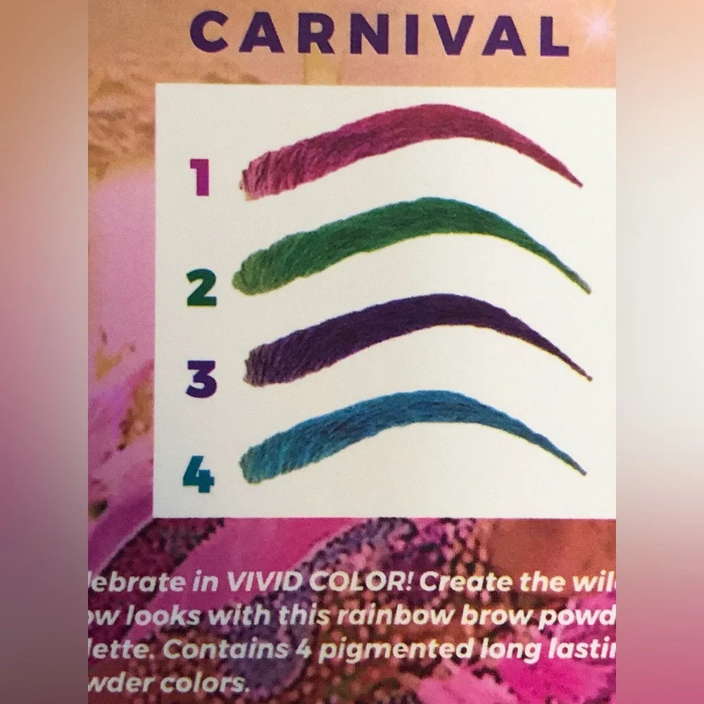 4quad Rainbow vibrant‎ carnival vibrant colors brow powder palette new Free